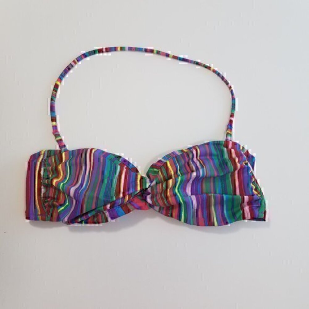 Victoria's Secret Striped Multicolor Bikini Top S